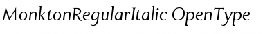 MonktonRegularItalic Regular Font