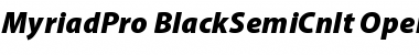 Myriad Pro Black SemiCondensed Italic Font
