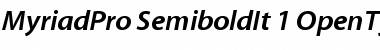 Myriad Pro Semibold Italic Font