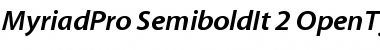 Myriad Pro Semibold Italic Font