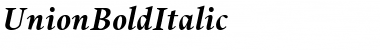 UnionBoldItalic Regular Font