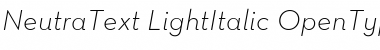 Neutra Text Light Italic Font