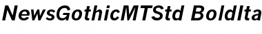 News Gothic MT Std Bold Italic Font