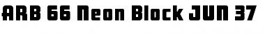 ARB 66 Neon Block JUN-37 Regular Font ARB 66 Neon Block JUN-37 Regular Font