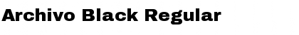 Archivo Black Regular Font