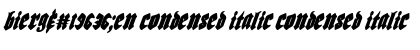 Bierg䲴en Condensed Italic Condensed Italic Font