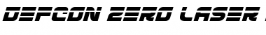 Defcon Zero Laser Italic Italic Font