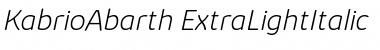 Kabrio Abarth ExtraLight Italic Font