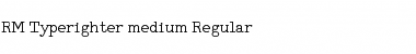 RM Typerighter medium Regular Font