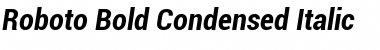Roboto Bold Condensed Italic Font