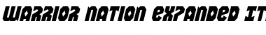 Warrior Nation Expanded Italic Expanded Italic Font