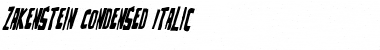 Zakenstein Condensed Italic Condensed Italic Font