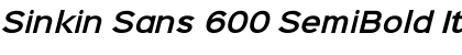 Sinkin Sans 600 SemiBold Italic Regular