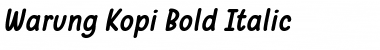 Warung Kopi Bold Italic Font