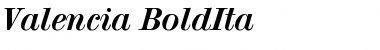 Download Valencia-BoldIta Font