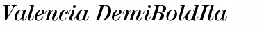 Valencia-DemiBoldIta Regular Font