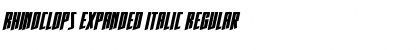 Download Rhinoclops Expanded Italic Font