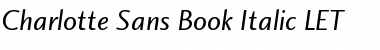 Download Charlotte Sans Book Italic LET Font