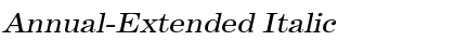 Annual-Extended Italic Font