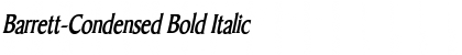 Barrett-Condensed Bold Italic Font