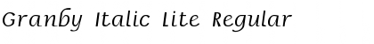 Granby Italic Lite Font