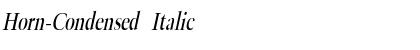 Horn-Condensed Italic Font