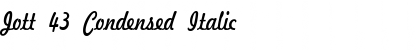 Jott 43 Condensed Italic Font