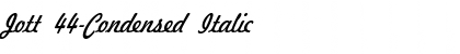 Jott 44-Condensed Italic Font