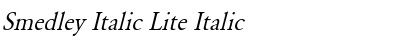 Smedley Italic Lite Italic Font