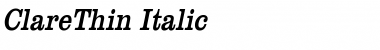 ClareThin Italic Font