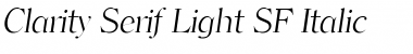 Clarity Serif Light SF Italic Font
