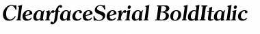 ClearfaceSerial BoldItalic Font