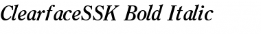 ClearfaceSSK Bold Italic Font