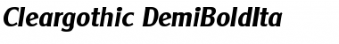 Cleargothic-DemiBoldIta Regular Font