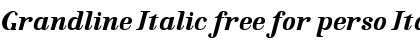 Grandline Italic free for perso Font