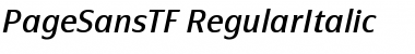 PageSansTF-RegularItalic Regular Font