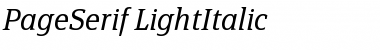 PageSerif-LightItalic Regular Font