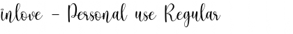 Download inlove - Personal use Font Download inlove - Personal use Font