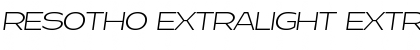 Resotho Extralight Extralight Italic Font