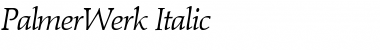 PalmerWerk Italic Font