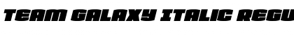 Team Galaxy Italic Regular Font