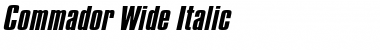 Commador Wide Italic Font