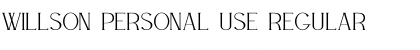 Download WILLSON Personal Use Font