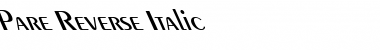 Pare Reverse Italic Font