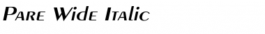 Pare Wide Italic Font