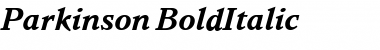 Parkinson ItalicBold Font