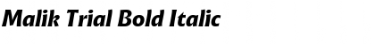 Malik Trial Bold Italic Font