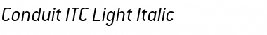 Conduit ITC Light Italic Font
