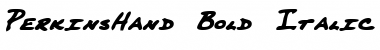 PerkinsHand Bold Italic Font