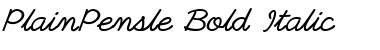 PlainPensle Bold Italic Font